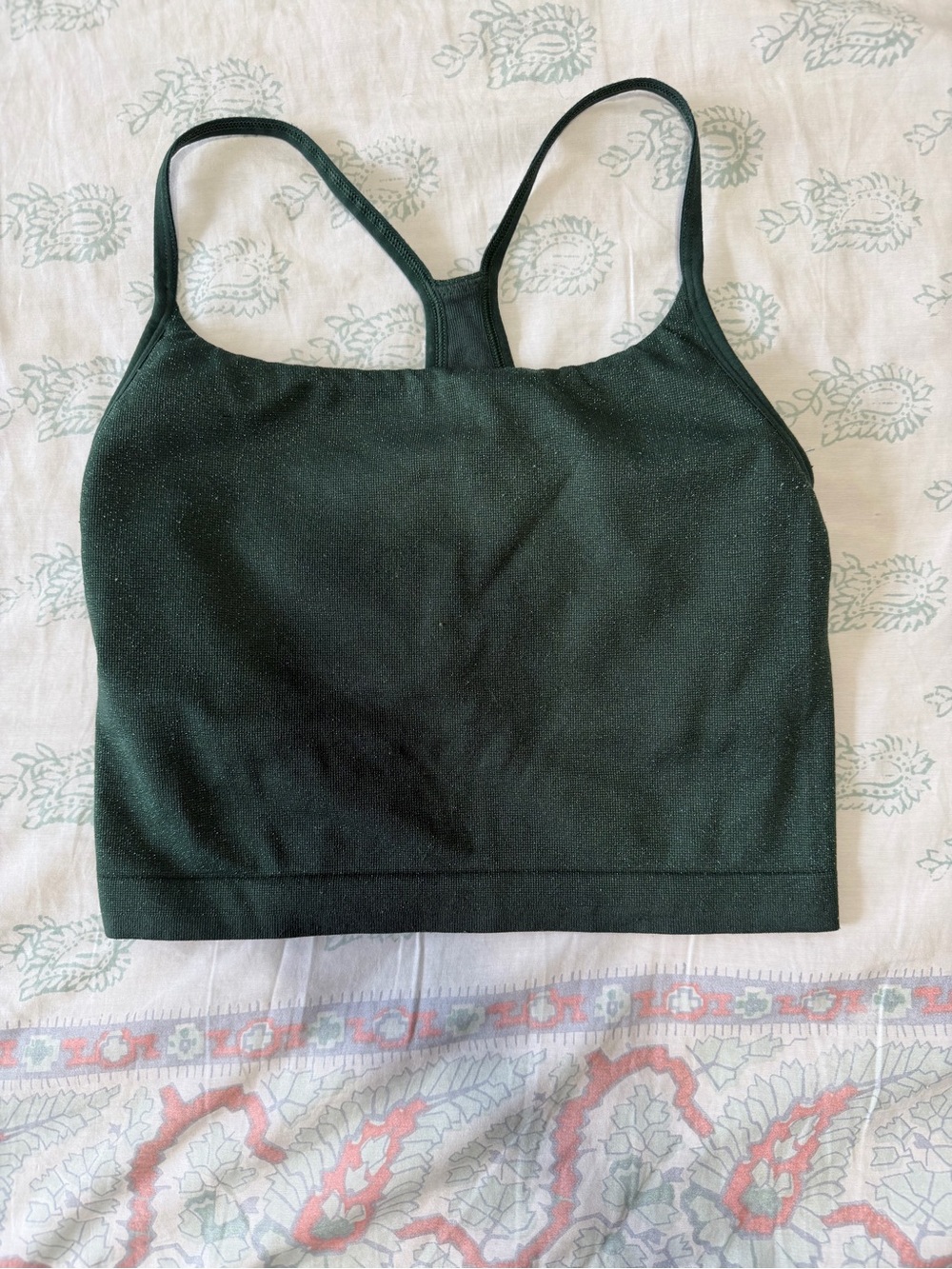 all in motion Dark Green Sparkle Muscle Tee